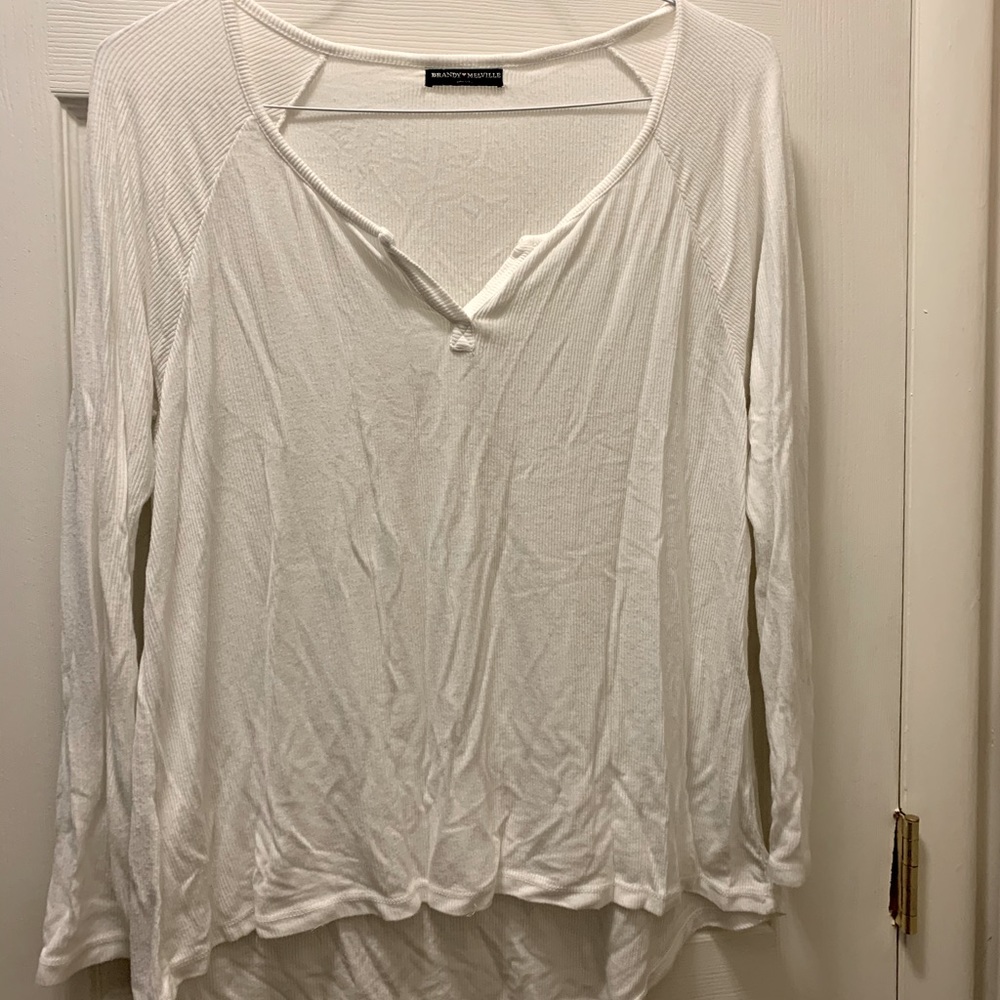 Hi-low hem Henley